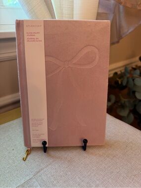 Studio Oh! Olivia Velvet Journal - Blush Pink Bow NWT